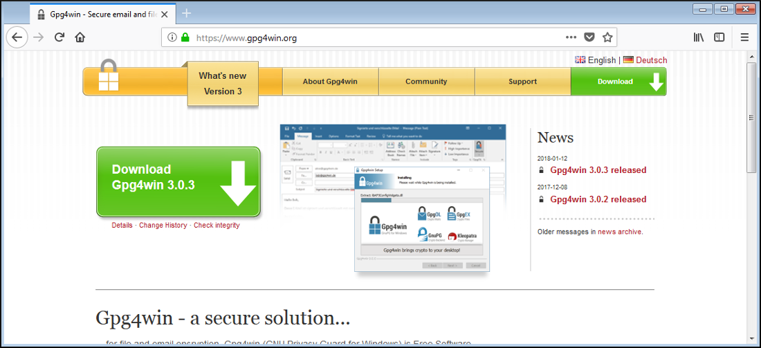 gpg4win download button